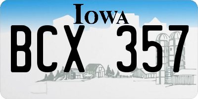 IA license plate BCX357