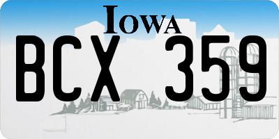 IA license plate BCX359