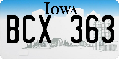 IA license plate BCX363