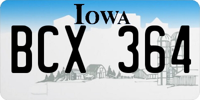 IA license plate BCX364