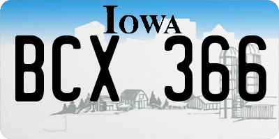 IA license plate BCX366