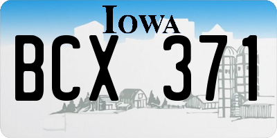 IA license plate BCX371