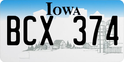 IA license plate BCX374
