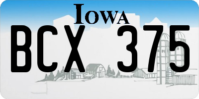 IA license plate BCX375