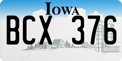 IA license plate BCX376