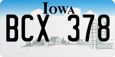 IA license plate BCX378