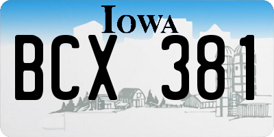 IA license plate BCX381