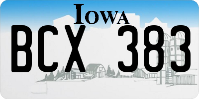 IA license plate BCX383