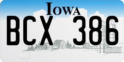 IA license plate BCX386