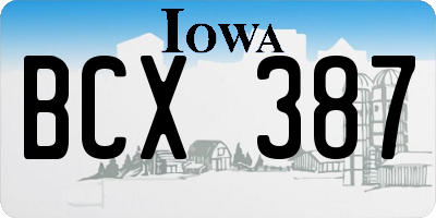 IA license plate BCX387
