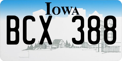 IA license plate BCX388