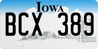 IA license plate BCX389