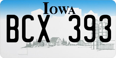 IA license plate BCX393