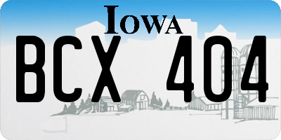 IA license plate BCX404