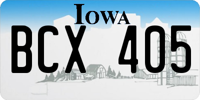 IA license plate BCX405