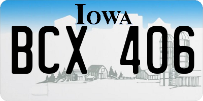 IA license plate BCX406