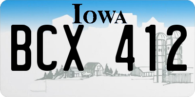 IA license plate BCX412