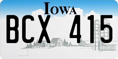 IA license plate BCX415