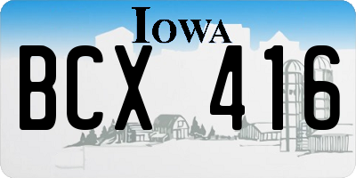 IA license plate BCX416