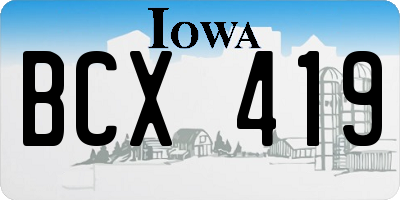 IA license plate BCX419
