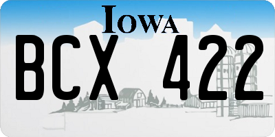 IA license plate BCX422