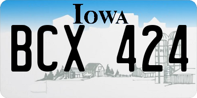 IA license plate BCX424