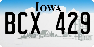 IA license plate BCX429