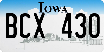 IA license plate BCX430