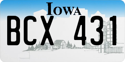 IA license plate BCX431