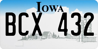 IA license plate BCX432