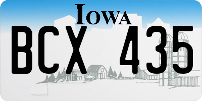 IA license plate BCX435