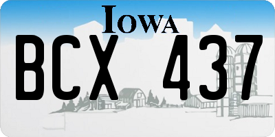 IA license plate BCX437