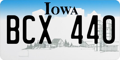 IA license plate BCX440