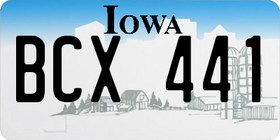IA license plate BCX441