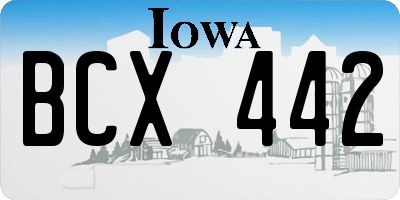IA license plate BCX442