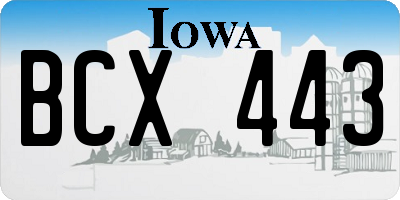 IA license plate BCX443