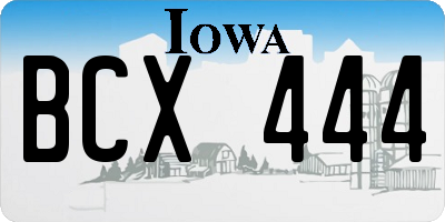 IA license plate BCX444