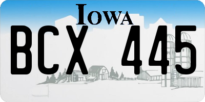 IA license plate BCX445