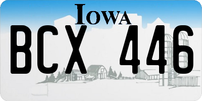 IA license plate BCX446