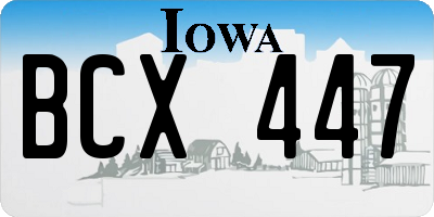 IA license plate BCX447