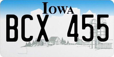 IA license plate BCX455