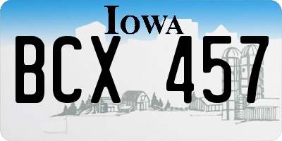 IA license plate BCX457