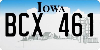 IA license plate BCX461
