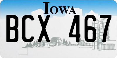 IA license plate BCX467