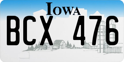 IA license plate BCX476