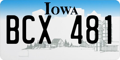 IA license plate BCX481