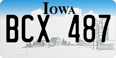 IA license plate BCX487