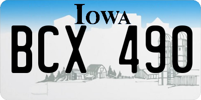 IA license plate BCX490