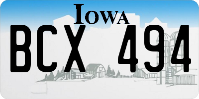 IA license plate BCX494