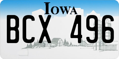 IA license plate BCX496